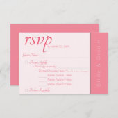 バラピンク永遠にエレガントな結婚式を始める 出欠カード (正面/裏面)
