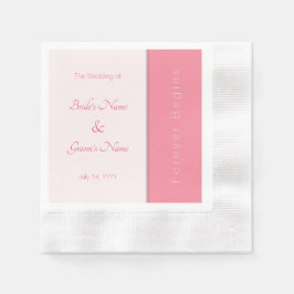 バラピンク永遠にエレガントな結婚式を始める 縁ありカクテルナプキン