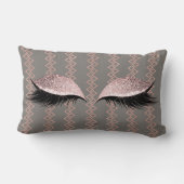 バラピンク赤面グリッターグレーグラムメイクアップエスニック ランバークッション (裏面)