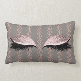 バラピンク赤面グリッターグレーグラムメイクアップエスニック ランバークッション