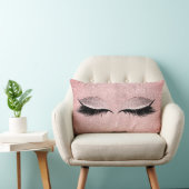 バラピンク赤面グリッターブラックグラムメイクアップセイン ランバークッション (椅子)