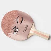 バラピンク金ゴールドまつげグリッター卓球 卓球ラケット (横)