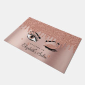 バラピンク金ゴールドまつげ滴下グリッター事業 ドアマット (アングル)