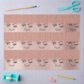 バラピンク金ゴールドまつげ滴下グリッター名 薄葉紙 (クラフト)