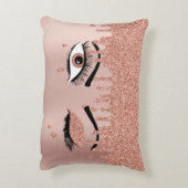 バラピンク金ゴールドまつげ滴下グリッター アクセントクッション (裏面(縦))