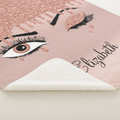 バラピンク金ゴールドまつげ滴下グリッター シェルパブランケット (3/4)