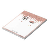 バラピンク金ゴールドまつげ滴下グリッター ノートパッド (回転)
