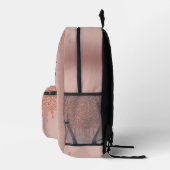 バラピンク金ゴールドまつげ滴下グリッター プリントバックパック (右)