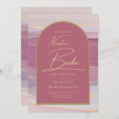 バラピンク金ゴールドアーチマーブル結婚ズBODA招待状 招待状 (正面/裏面)