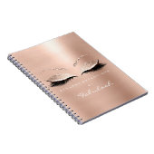 バラピンク金ゴールドグリッターアイメイク美しい名 ノートブック (右側)