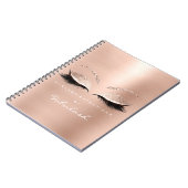 バラピンク金ゴールドグリッターアイメイク美しい名 ノートブック (左側)