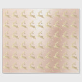 バラピンク金ゴールドトナディアホリデークリスマスデリケート ラッピングペーパー (フラット)