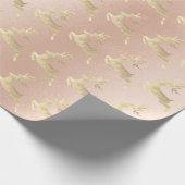 バラピンク金ゴールドトナディアホリデークリスマスデリケート ラッピングペーパー (角)