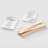 バラピンク金ゴールドフローラ緑結婚式 プログラム ハンドファン (組立なし)