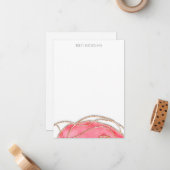 バラピンク金ゴールド瑪瑙 ノートカード (正面/裏面インサイチュ)