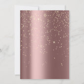 バラピンク金ゴールド紙吹雪スウィート16位パーティー 招待状 (裏面)