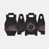 バラピンク金ゴールド&ブラックグリッターフレームモノグラム フェイバーボックス (折り畳みなし)