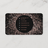 バラピンク金ゴールド&ブラックグリッターフレームモノグラム 名刺 (裏面)