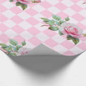 バラピンク開花包装紙 ラッピングペーパー (角)