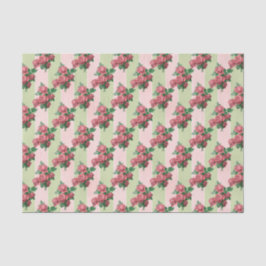 バラピンク&グリーンストライプ 薄葉紙