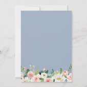 バラピンク フラワー ダスティーブルー ゴールド ジオメトリック フォト セーブザデート (裏面)