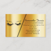 バラピンク&ブルーとゴールドフォイルラッシュ&ブロウルック 名刺 (裏面)