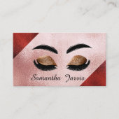 バラピンク&マルーンフォイルムラッシュアンドブローブランディング 名刺 (正面)