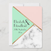 バラピンク&ミントグリーン結婚式招待状 招待状 (裏面)