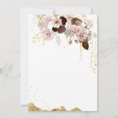 バラピンク&金ゴールドフローラエレガントブライダルシャワー 招待状 (裏面)