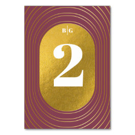 バラピンク&金ゴールドモダンミニマリストアー結婚チ テーブルナンバー