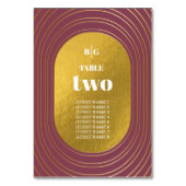 バラピンク&金ゴールドモダンミニマリストアー結婚チ テーブルナンバー (裏面)