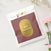 バラピンク&金ゴールドモダンミニマリストアー結婚チ フェイバーバッグ (封をした状態)