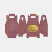 バラピンク&金ゴールドモダンミニマリストアー結婚チ フェイバーボックス (折り畳みなし)