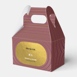 バラピンク&金ゴールドモダンミニマリストアー結婚チ フェイバーボックス