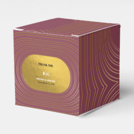 バラピンク&金ゴールドモダンミニマリストアー結婚チ フェイバーボックス