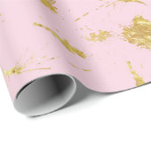 バラピンク&金ゴールドラッピング紙ギフトラップ ラッピングペーパー (ロールコーナー)