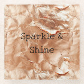 バラピーチ金ゴールドグラム ガラスコースター (正面)