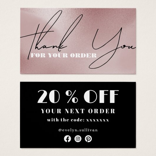 バラピ感謝していンクユー割引カード (正面&裏面)