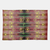 バラファンシーと黄茶タオル キッチンタオル (横)