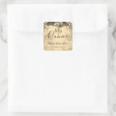 バラファンシーキンセアニェラ金ゴールドスクエアステッカー スクエアシール (バッグ)