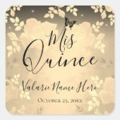 バラファンシーキンセアニェラ金ゴールドスクエアステッカー スクエアシール (正面)