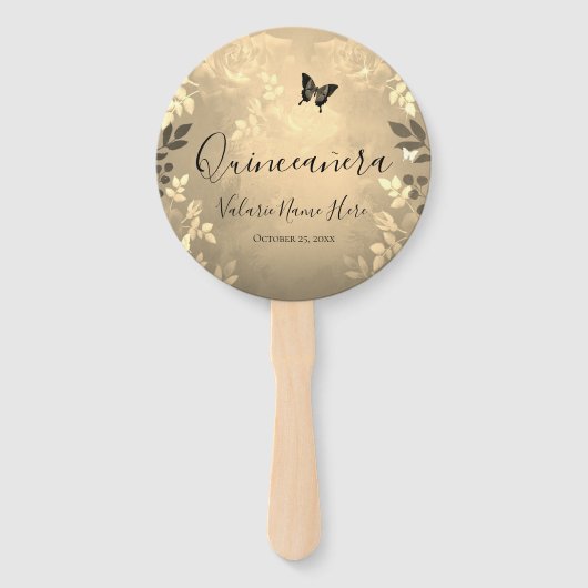 バラファンシーキンセアニェラ金ゴールド優先バッグ ハンドファン (正面)