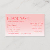 バラファンシーピンクノーブル鏡文字プロフェッショナル 名刺 (裏面)