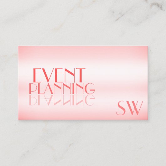 バラファンシーピンクノーブル鏡文字付きモノグラム 名刺 (正面)