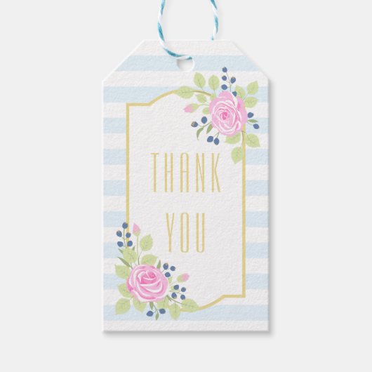 バラファンシーブルーベリーサンキューギフトラベル ギフトタグ (正面)