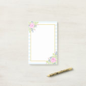 バラファンシーブルーベリーブルーストライプズPost-it®注意事項 ポストイット (デスク上)