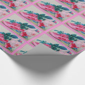 バラファンシー付き靴のギフト包装紙 ラッピングペーパー (角)