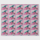 バラファンシー付き靴のギフト包装紙 ラッピングペーパー (フラット)