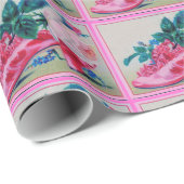 バラファンシー付き靴のギフト包装紙 ラッピングペーパー (ロールコーナー)