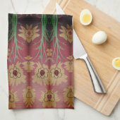 バラファンシー納屋の赤茶タオル キッチンタオル (四つ折り)